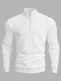 Relaxmax Men Solid Plain Office Long Sleeve Basic Half Zip Sweatshirt, for Husband