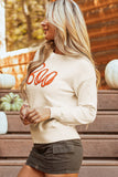 Pull à épaules tombantes et bords côtelés en tricot Apricot Boo