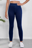 Jeggings extensibles taille haute bleu uni Ashleigh