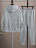 Dauomo Men'S plus Size Simple Printed Hoodie and Sweatpants 2-Piece Set