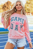 Sweat-shirt rose à épaules tombantes avec imprimé graphique GAME DAY de Rugby Football