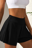 Black Solid Color High Waist Wide Leg Swim Bottom