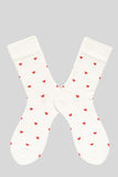 Chaussettes blanches à motif cœur pour la Saint-Valentin