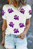 White Sequin Balloon Puppy Graphic Mardi Gras Tee