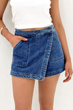 Ashleigh Blue Faux Wrapped Mini Denim Skort