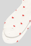 Chaussettes blanches à motif cœur pour la Saint-Valentin