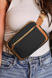 Black Adjustable Strap Mini PU Leather Crossbody Bag