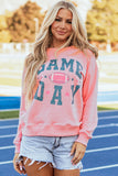 Sweat-shirt rose à épaules tombantes avec imprimé graphique GAME DAY de Rugby Football