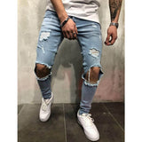 New Ripped jeans for men Fashion casual slim denim pencil pants Men's clothing trousers S-4XL Drop shipping