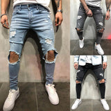 New Ripped jeans for men Fashion casual slim denim pencil pants Men's clothing trousers S-4XL Drop shipping