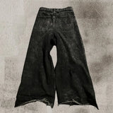 2024 Nouveau jean baggy déchiré noir Goth Retro Y2k Denim Pantalon Hommes et Femmes Casual Hip Hop Pantalon Droit Large Jambe Streetwear