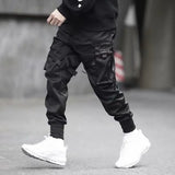 Pantalon de jogging Harem à rubans pour hommes, pantalon cargo, streetwear, hip hop, décontracté, poches, pantalon de survêtement, mode Harajuku, 2023