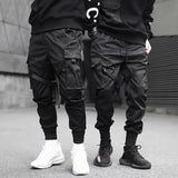 Pantalon de jogging Harem à rubans pour hommes, pantalon cargo, streetwear, hip hop, décontracté, poches, pantalon de survêtement, mode Harajuku, 2023