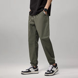 High Quality 98%Cotton Men's Casual Pants Man Thin Drawstring Elastic Waist Korean Khaki Sweatpants Jogging Harem Trousers Male