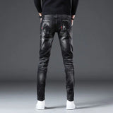 New Arrival Spring Autumn Denim Jeans for Men Slim Distressed Ripped Pants Paint Splatter Design Streetwear Luxury Slim Jeans