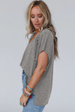 T-shirt oversize gris avec détails en dentelle au crochet