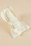 White Bow Decor Large Hair Claw Clip