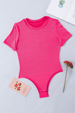 Rose Rhinestone Allover Round Neck Short Sleeve Bodysuit