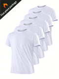 5Pcs/Set Boyfriend Style Men'S Sports T-Shirts, Running Quick-Dry Short Sleeve Tops, Loose Breathable Fitness Wear, Outdoor Athletic Clothes Gym Clothes Boyfriend Style Men Basic T Shirt