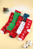 Lot de 5 paires de chaussettes de Noël souples en forme d'élan avec dessin animé rouge feu et boîte